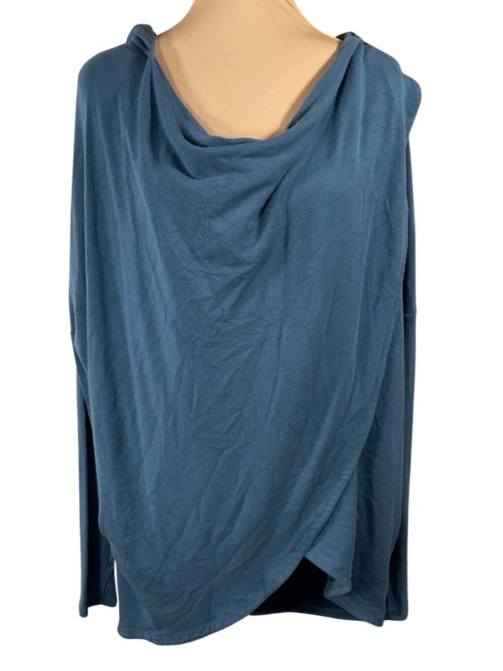 Athleta Purana Wrap Sweatshirt Hood Teal Size L Large